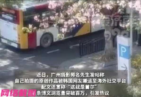 广东广州有摄影师看到网络上自己发布的作品，但是被韩国的网友挪用，还配文写这是首尔