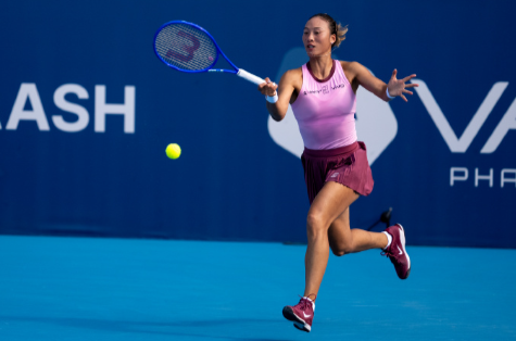 WTA250雅典站第二轮，郑钦文全场轰出13记Ace，最终以6-46-1完胜资