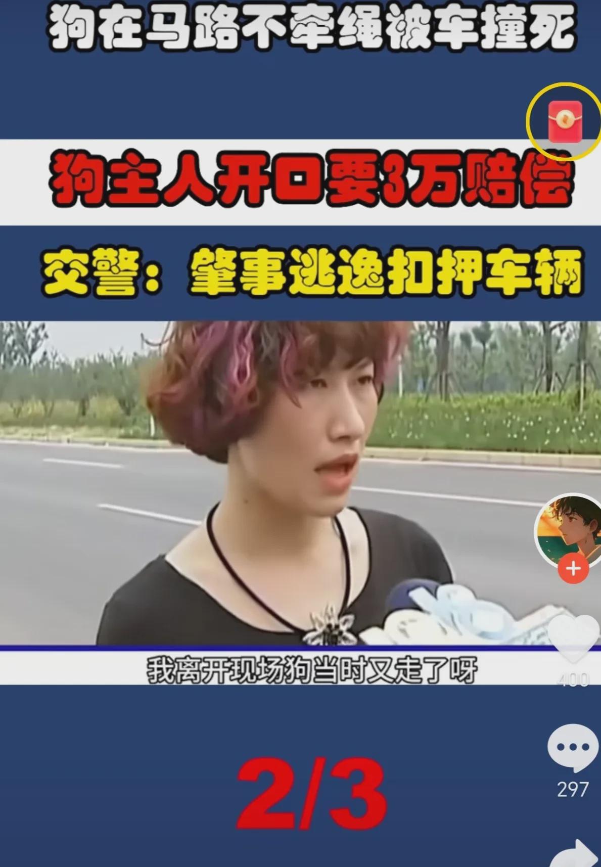 浙江湖州，一女子开车正在路上行驶，突然窜出一条狗。这速度，跟离弦的箭似的，我眼前