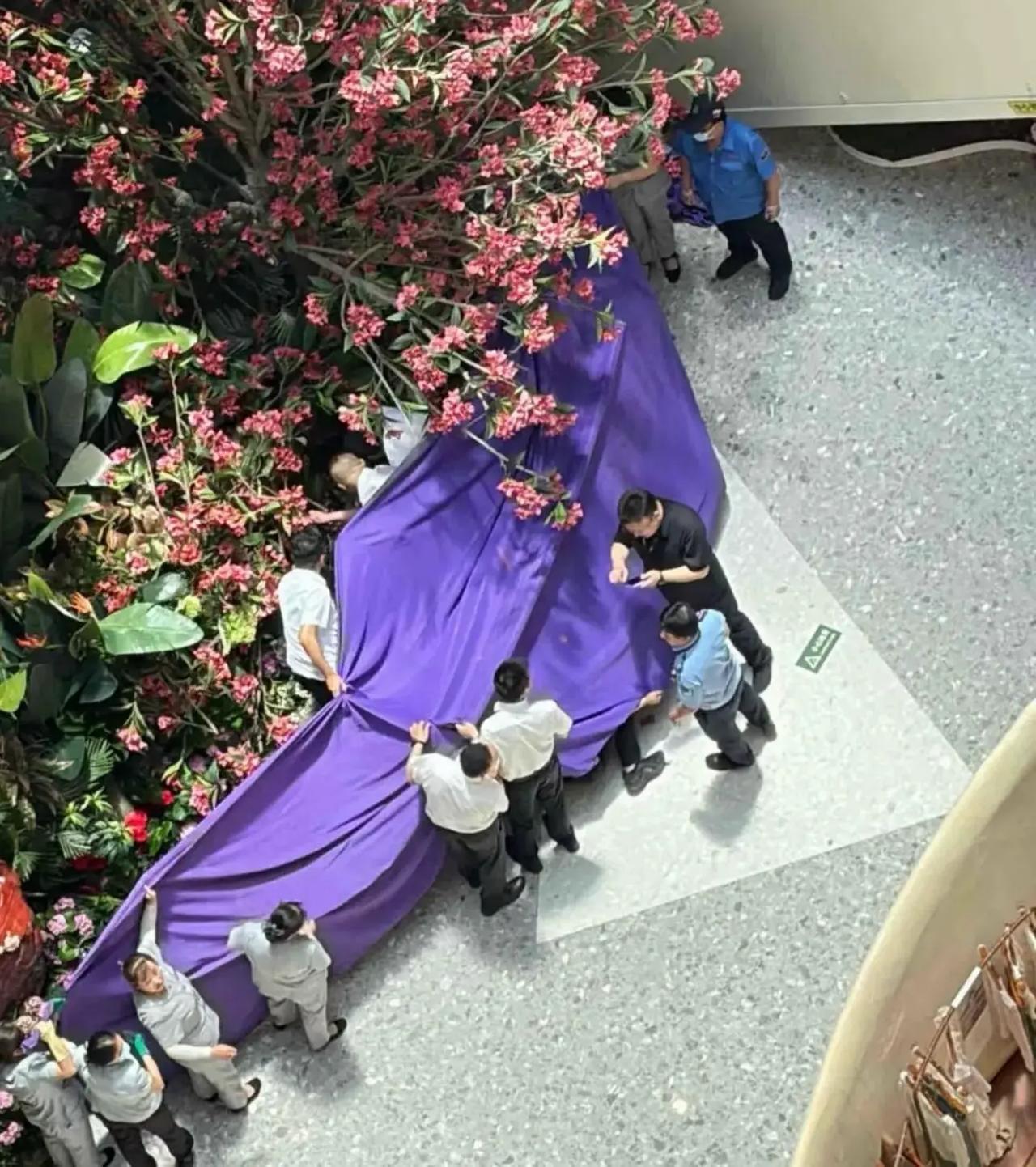 西安赛格商场7楼，一个中年男人翻过栏杆。8月5日，雁塔区发布万字通报，把整件事的
