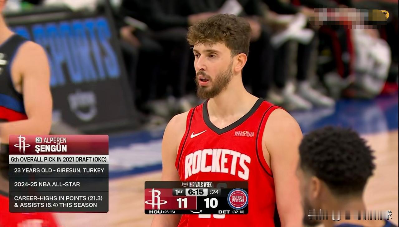 火箭超级中锋申京真是让人大开眼界！在今天火箭客场以111：104力克活塞的比赛中