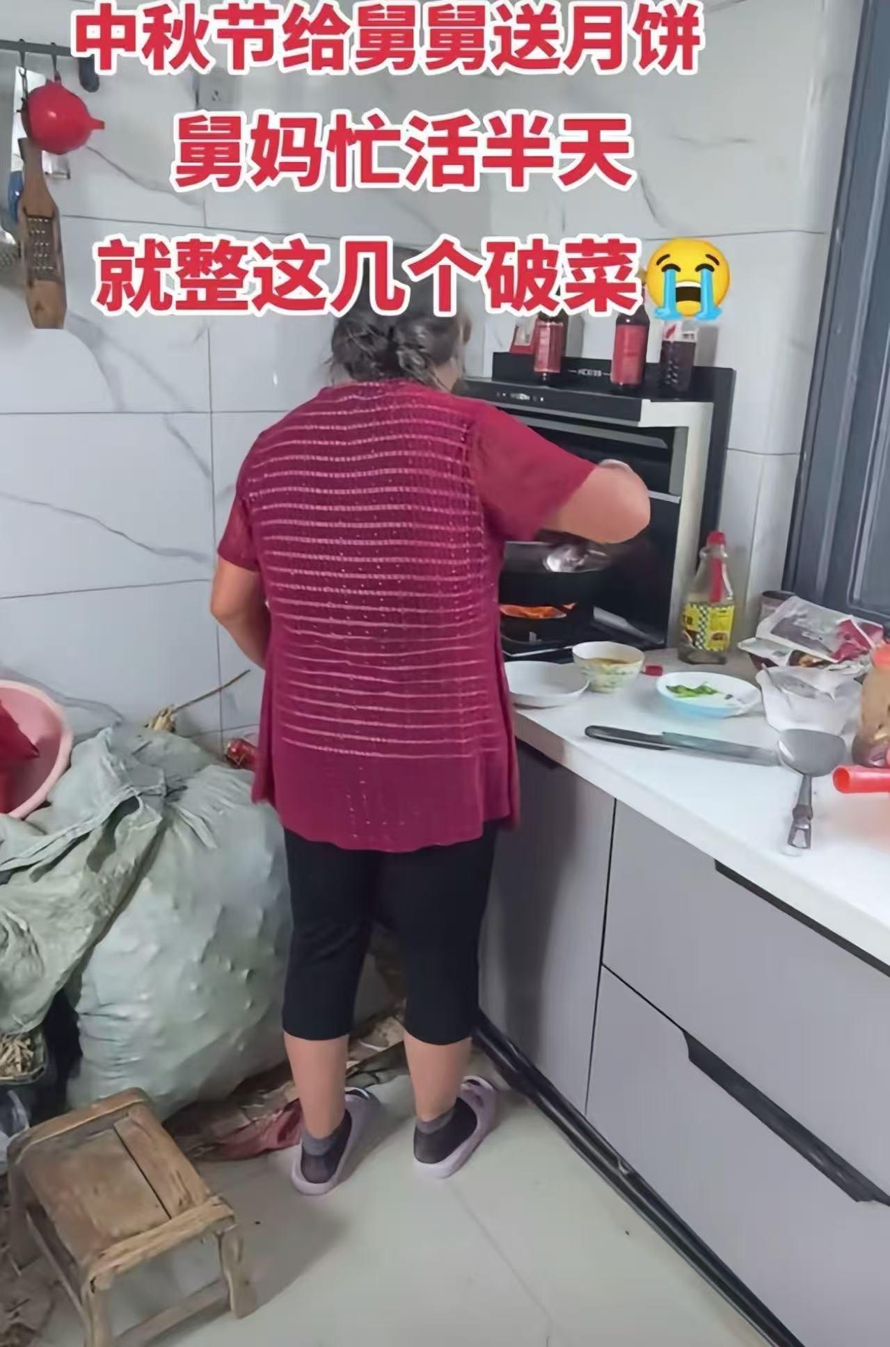“中秋拎着月饼去瞧舅舅，舅妈却只弄了四道寒碜菜来款待我。院里明明养着走地鸡，偏舍