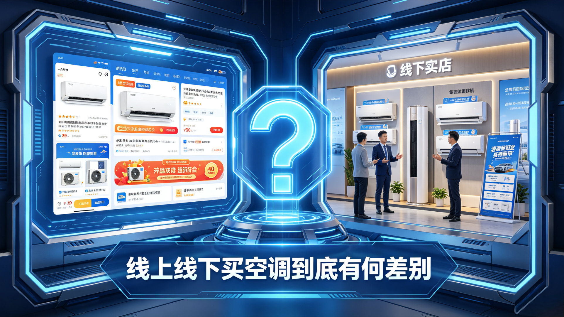 线上线下买空调到底有何差别空调分线上线下专款，同系列不同后缀，硬件配置并不完全