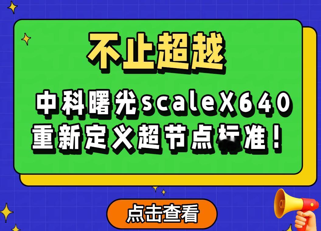 近日，中科曙光发布了全球首个单机柜级640卡超节点scaleX640，它所践行的