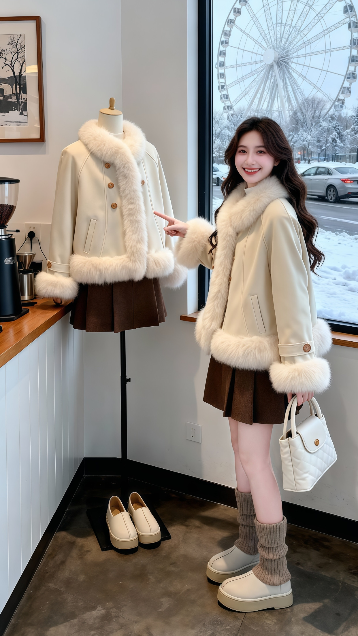 气质女神穿搭名媛气质名媛风毛茸茸减龄气质<!--{im...