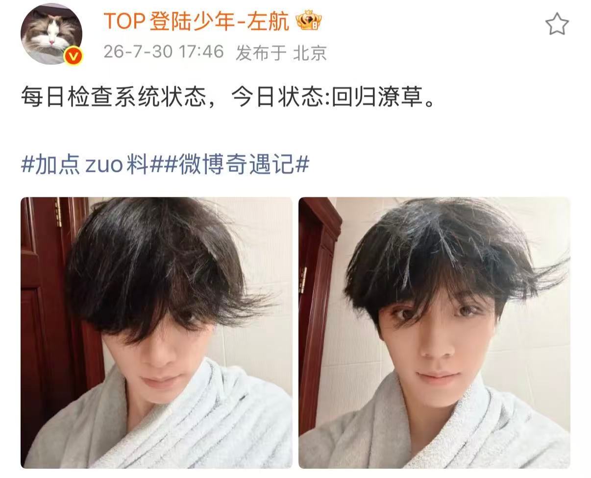 左航状态回归潦草左航演唱会后状态我们的萌小猫来啦