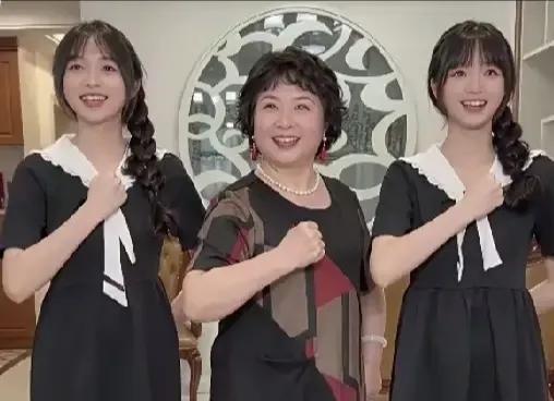 盛海琳60岁试管生下双胞胎女儿，已经长得亭亭玉立让人羡慕不已刷到盛海琳和两个女