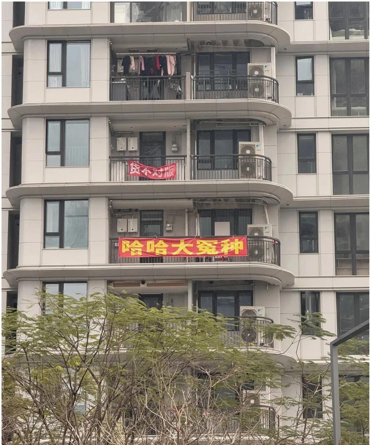 交房不满意，直接拉横幅。法拉利宣传，拖拉机交付。很多人买新房就是自带滤镜，各种
