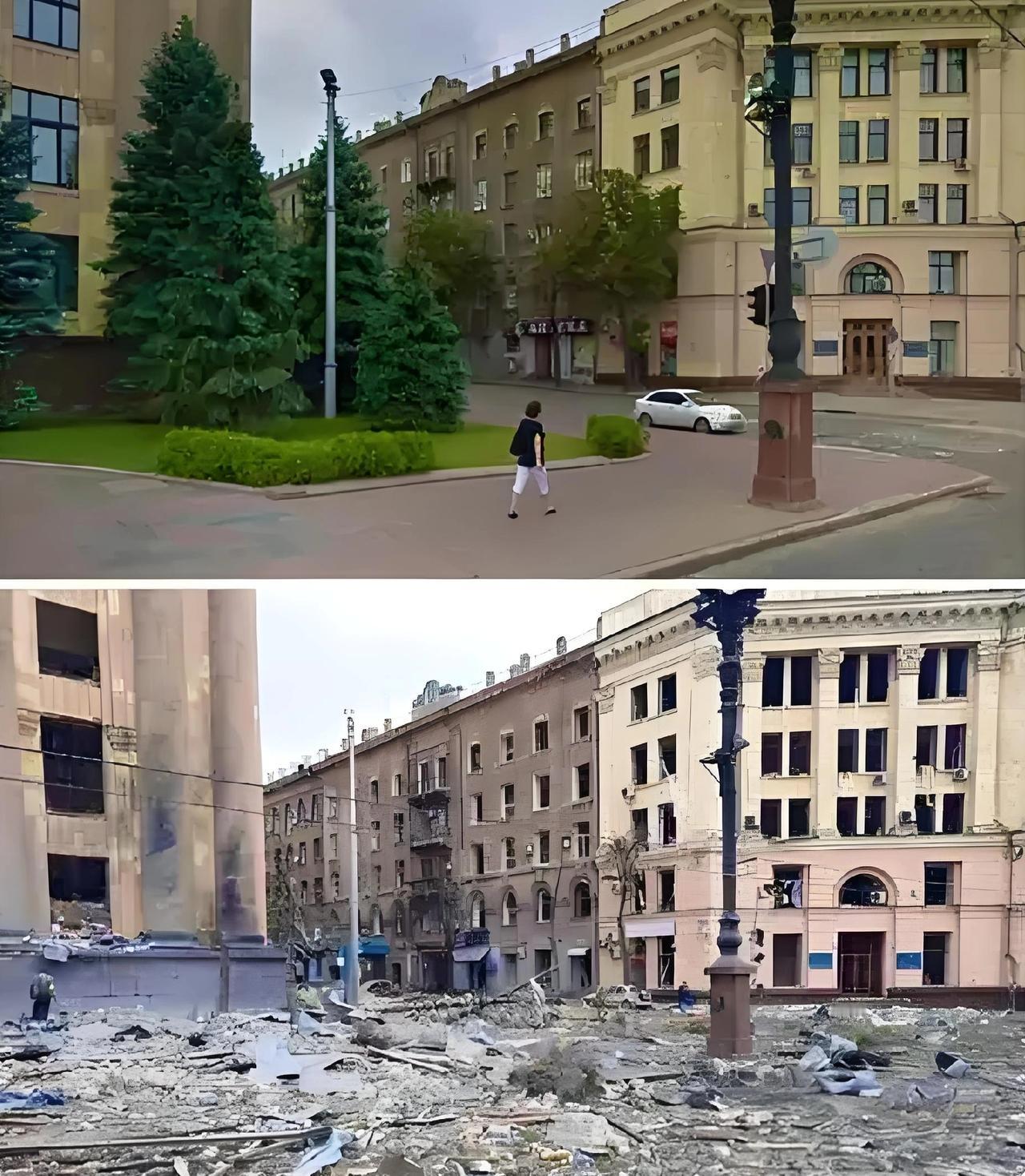 拿战争前和战争后的乌克兰照片比较！是不对的。因为乌克兰人民要的不是繁荣和安居乐