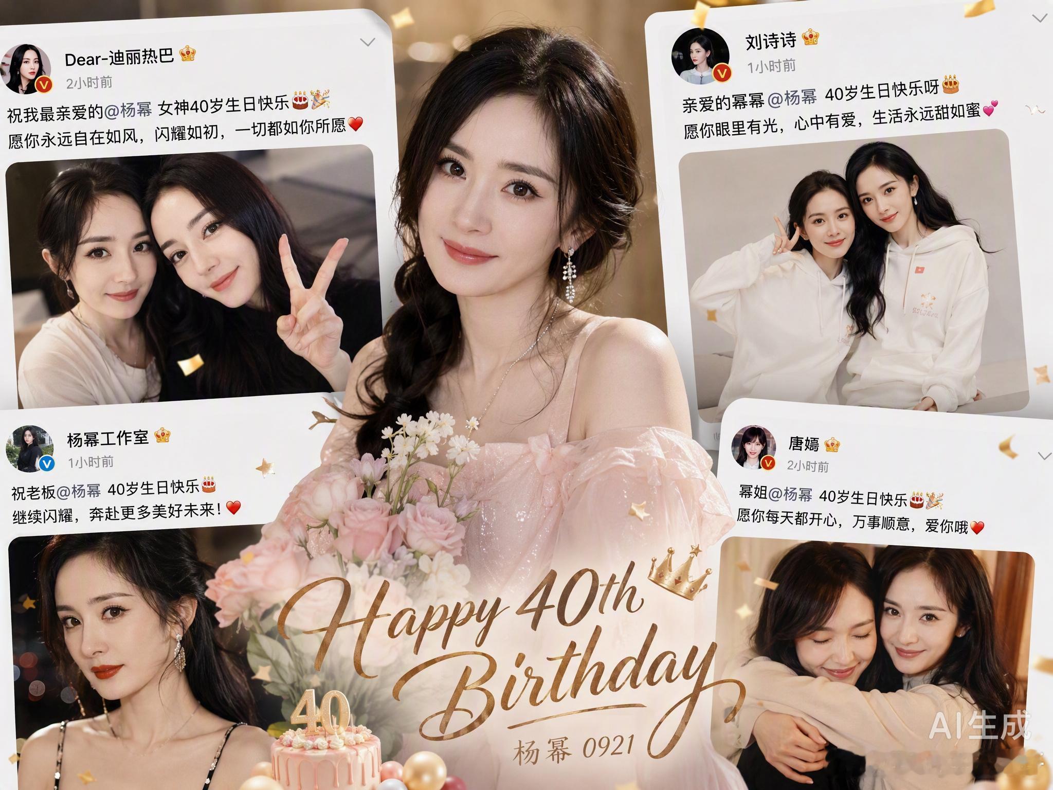 杨幂今天40岁生日，直播里一句“希望我的45岁生日快乐”直接把我逗乐了。这姐们儿是真不把年龄当回事，