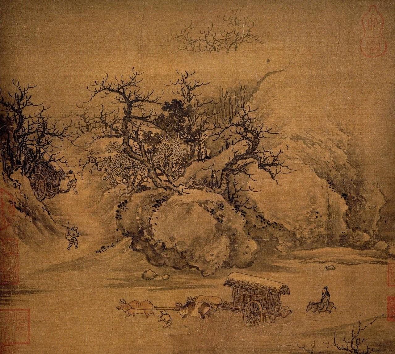 1958年，一位专家拿着放大镜正研究古画，突然他发现画中树叶里，有两个字闪了一下