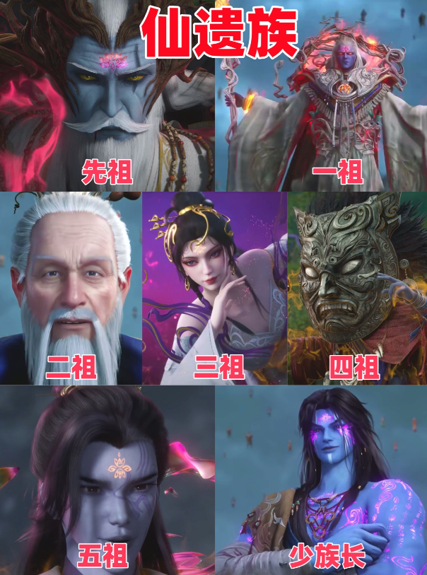 动漫《仙逆》仙遗族的五位老祖以及少族长皆已登场《仙逆》中仙遗族先祖：十二叶刚刚