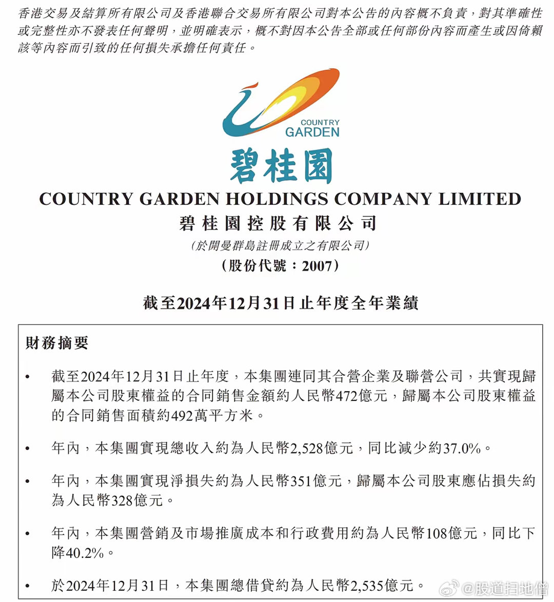 碧桂园被出具无法表示意见审计报告碧桂园发布财报，亏损328亿元，中汇安达会计师事