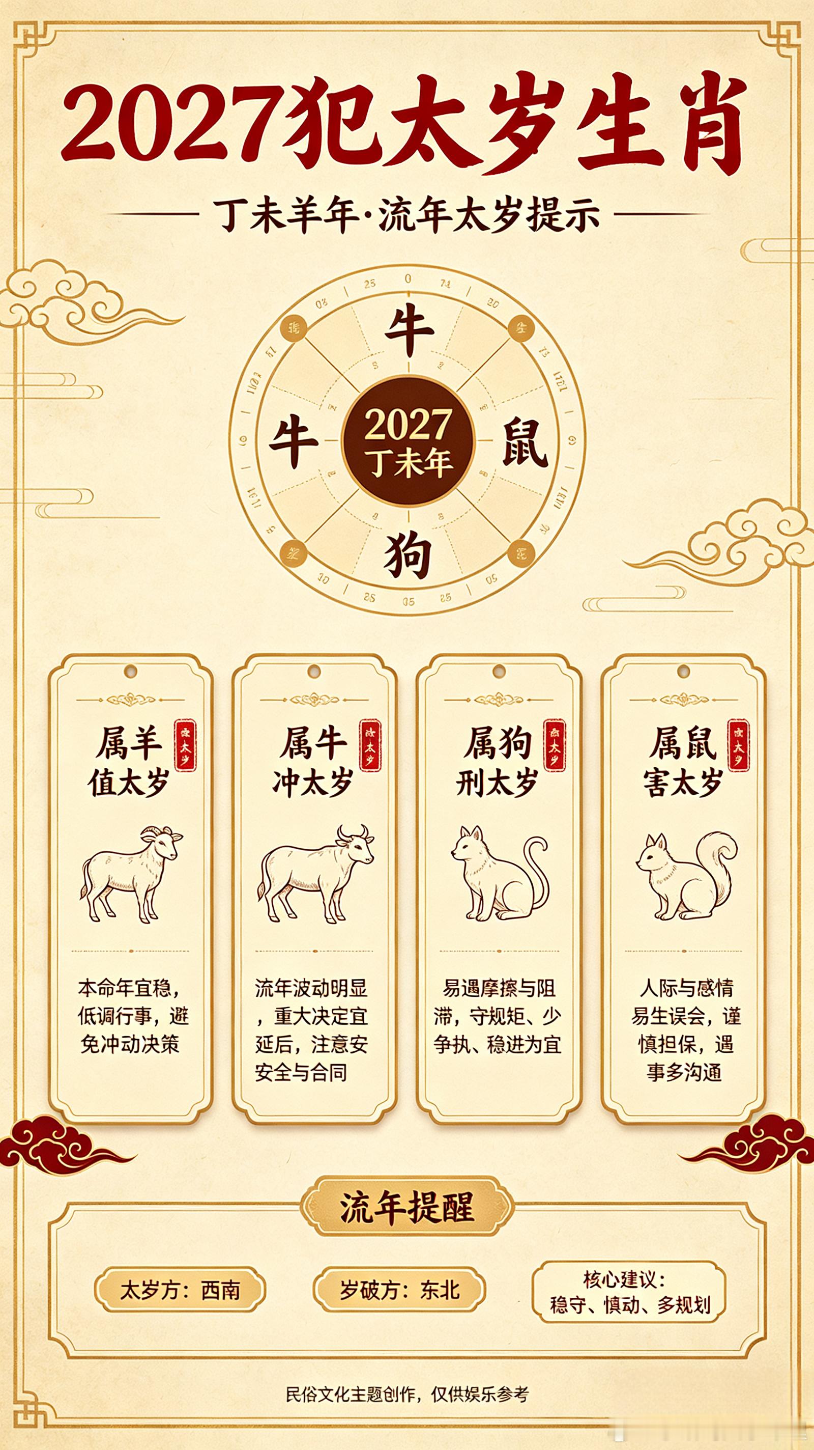 2026丙午年已过大半，气场转换，几个生肖需特别注意：2027年（丁未羊年）犯