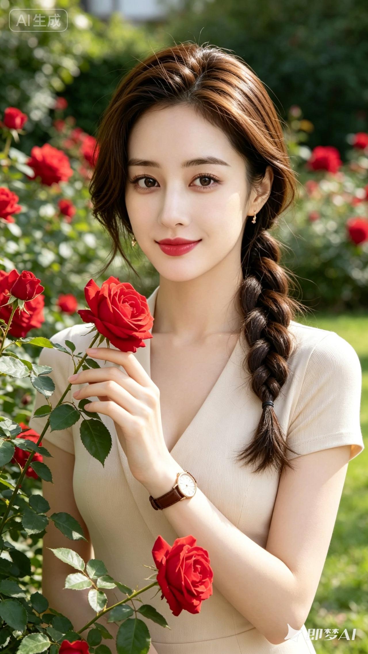 温柔甜美的玫瑰女孩，享受自然之美！🌹💕