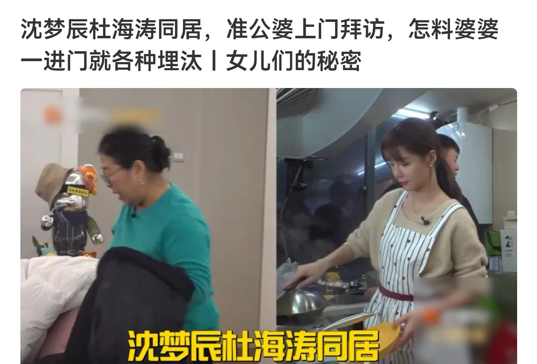 沈梦辰杜海涛同居，准公婆上门拜访，怎料婆婆一进门就各种埋汰！追综艺的时候这段真的让人特别有共鸣，杜海