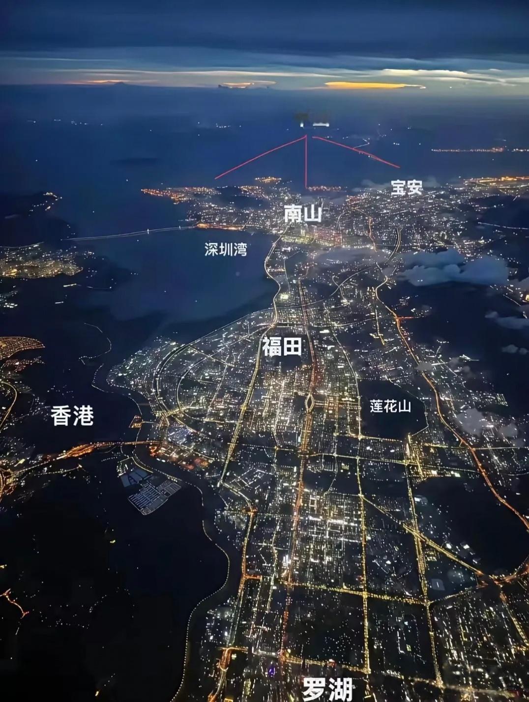 从这张图片上看，深圳没有发展空间了，也可以说发展满了