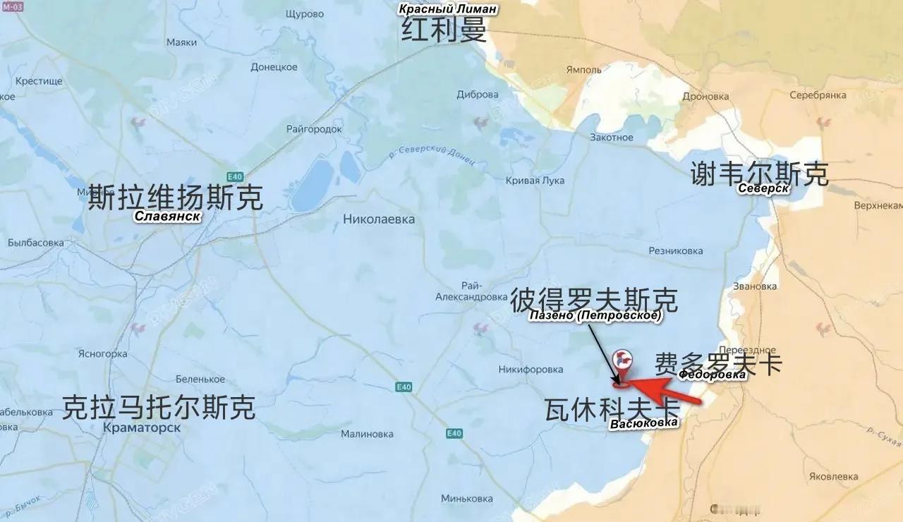 俄军南部集群在谢韦尔斯克以南的另一条战线上加大了活动力度，从瓦休科夫卡或费多罗夫