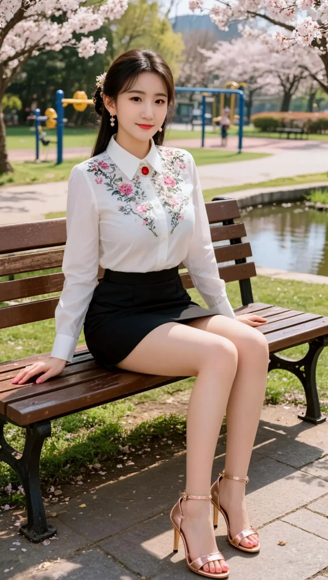 AI公园丽人写真 ai创作