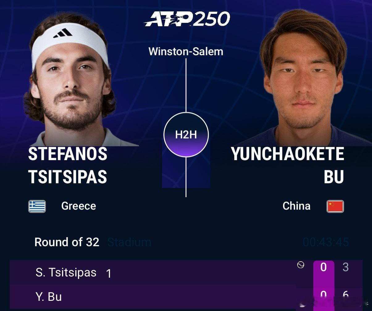 布云朝克特先下一盘🔥ATP250温斯顿·塞勒姆站第二轮，布云朝克特在首盘发球