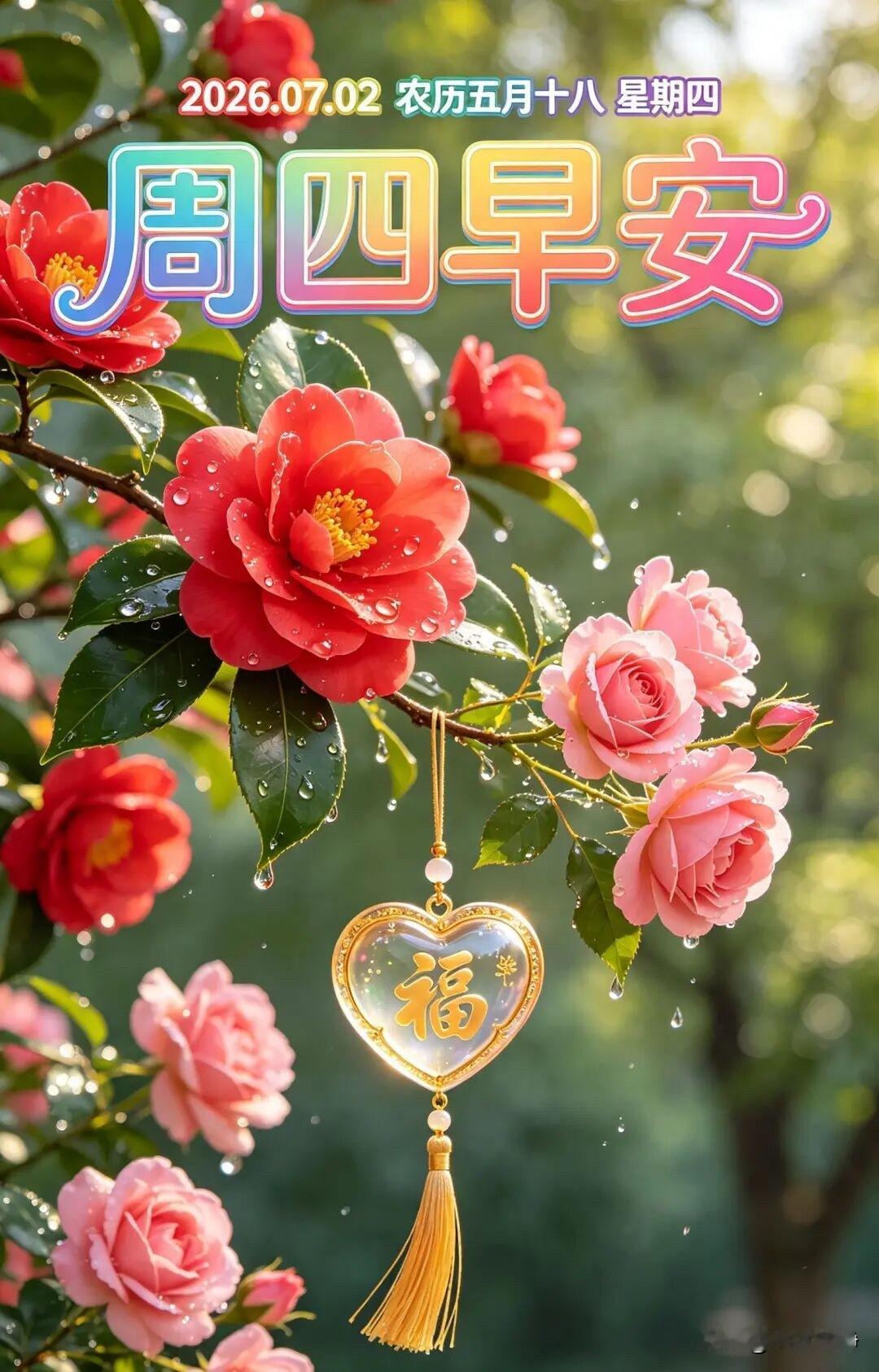 🌼²⁰²⁶/₀₇.₀₂*◡̈ᵕ̈周四｜早安祝福💕🍃🍎🐎七月第二天，