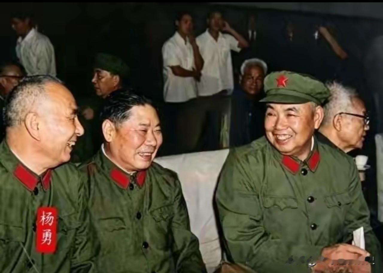 1980年，杨勇、杨得志、许世友三位开国上将难得相聚，镜头捕捉下这张充满感染力的