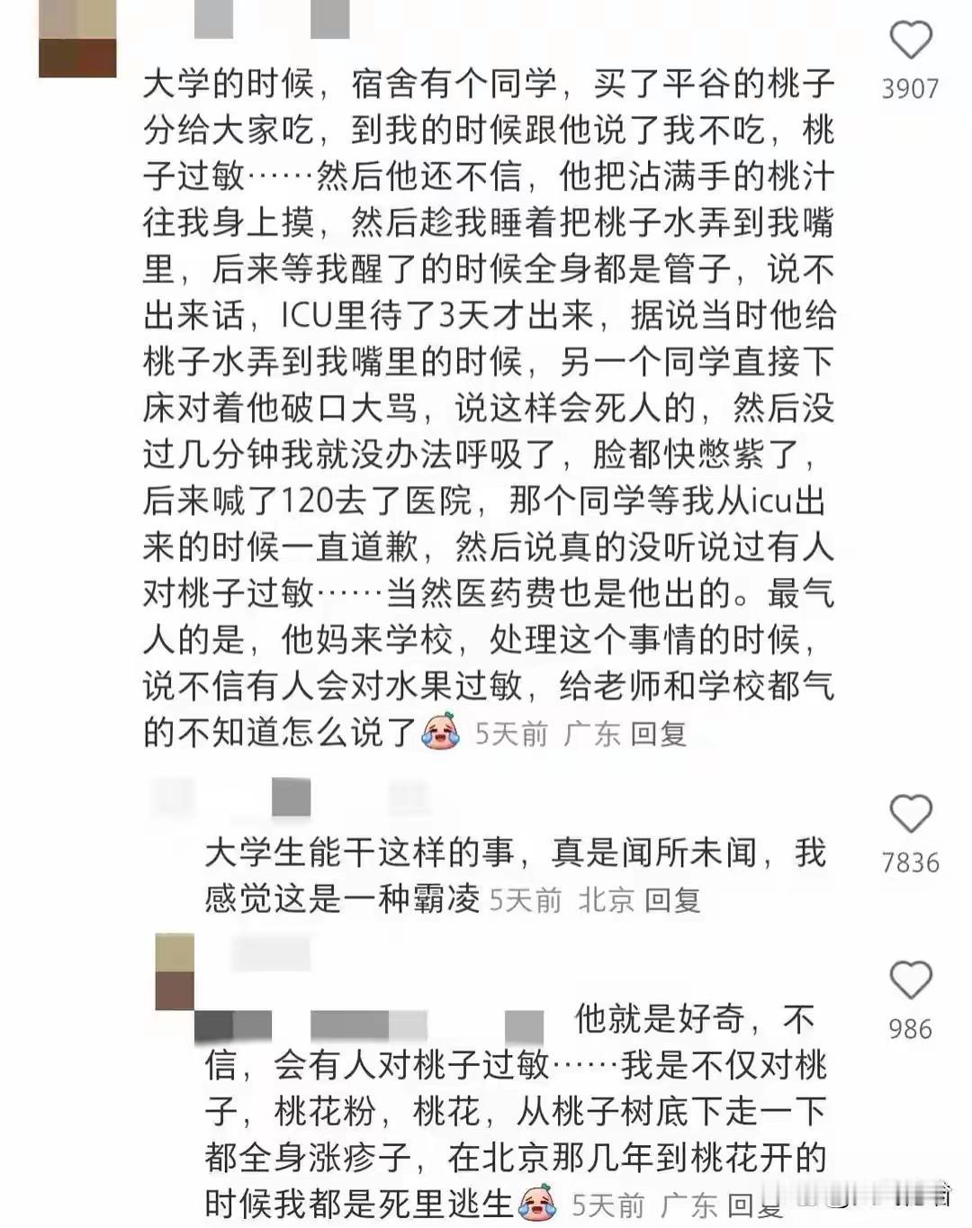 我也好奇，桃子怎么会过敏，但我不会骂别人来尝试。