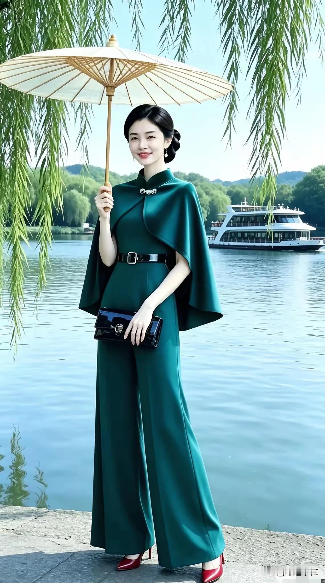 上联：湖光入袖生清气；下联：水色潋滟晴方好。