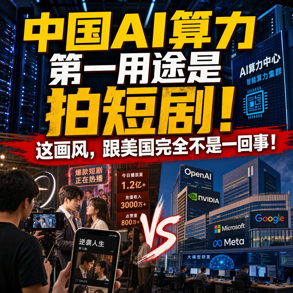 有粉丝在后台问我：中国的AI算力到底都用来干什么了？先看一组数字。美国约58%