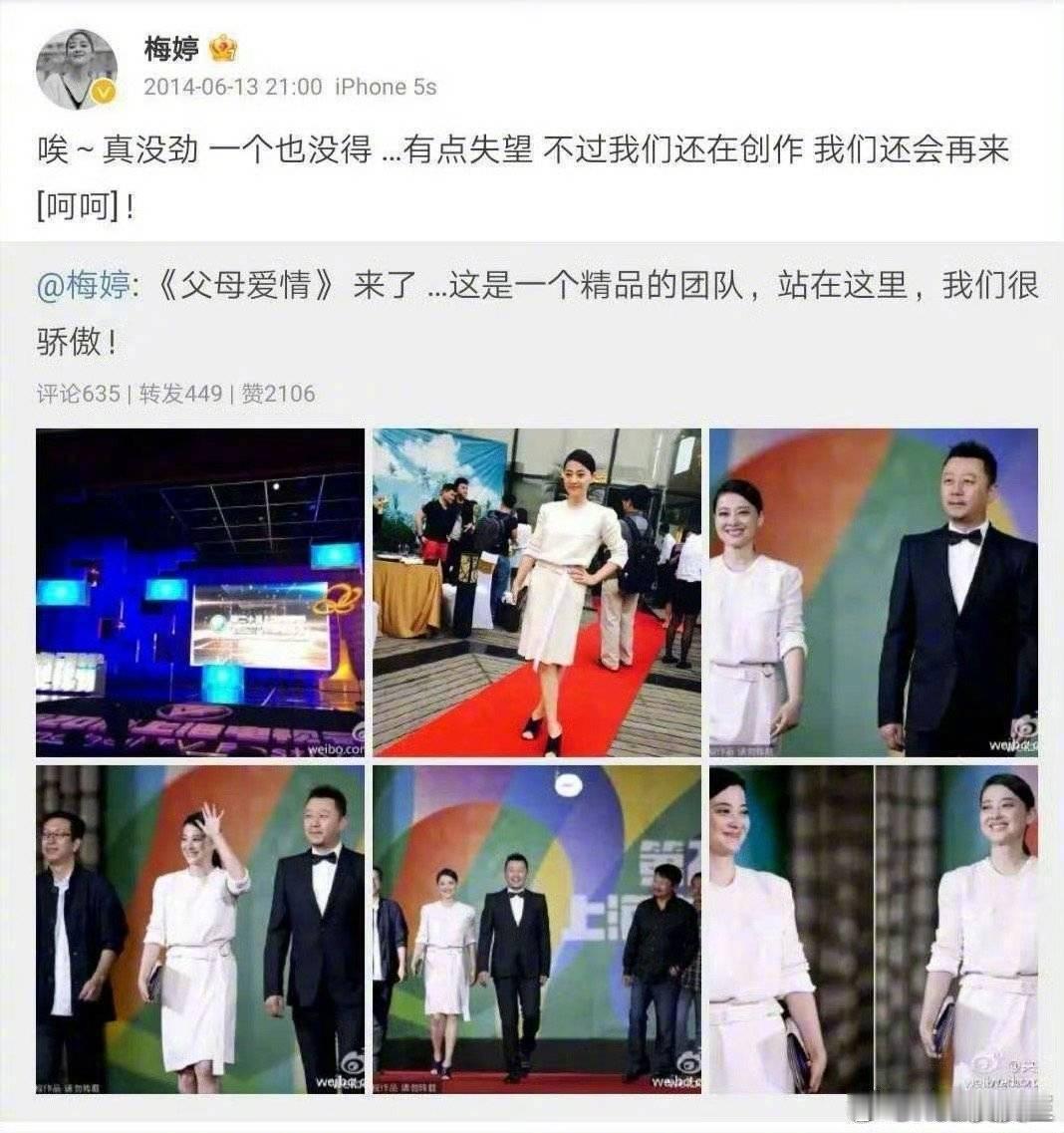 白玉兰史上，最可惜的是《父母爱情》0获奖，梅婷无缘视后吧？那一年，梅婷最终输给了