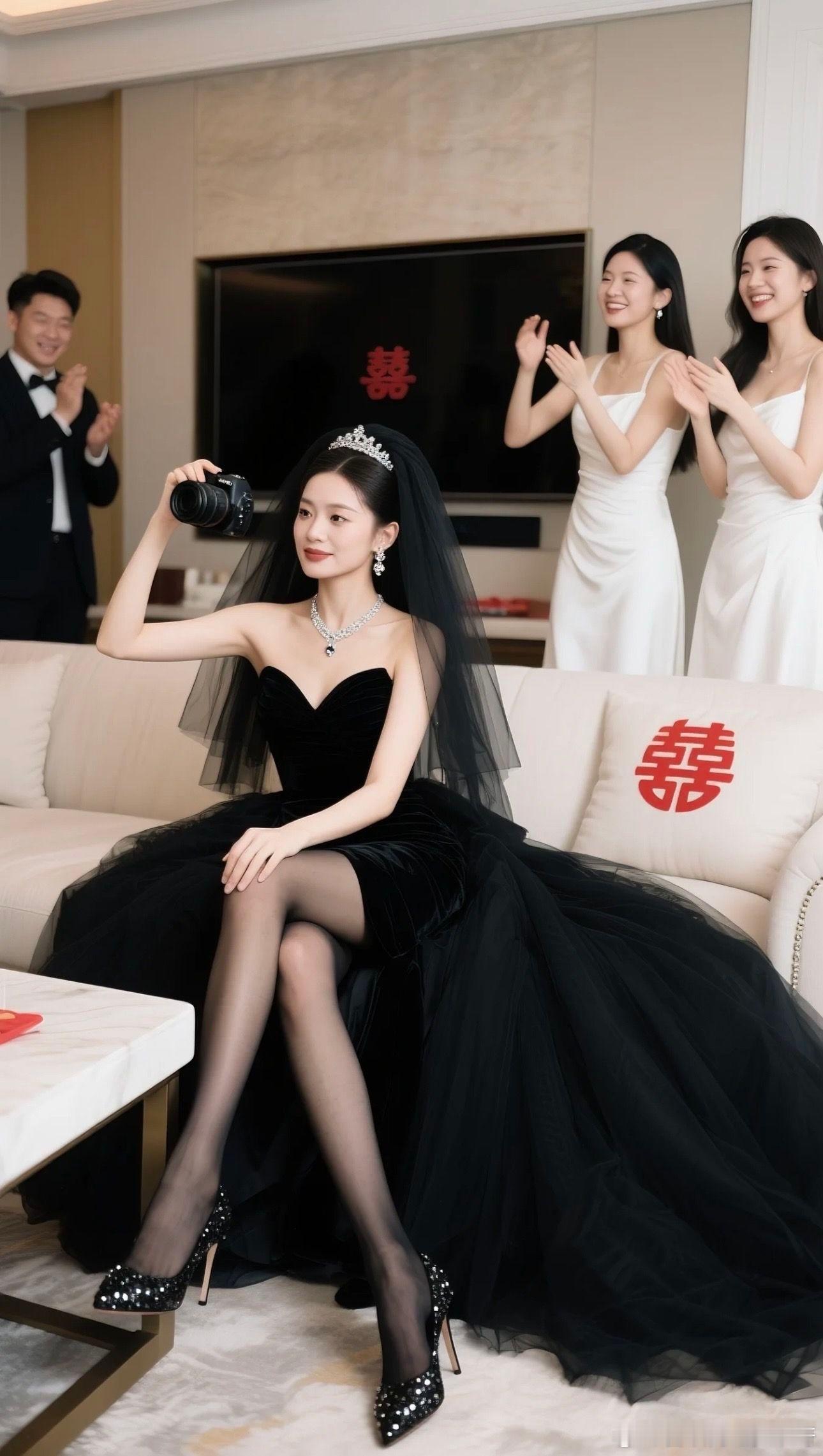 黑色系婚纱，霸气不霸气？AI更戳你的审美~​​​