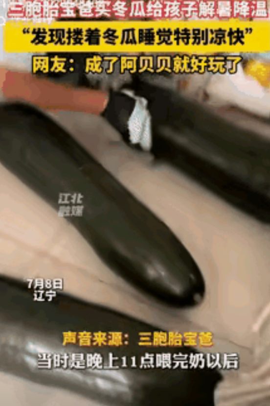 “太有头脑了！”辽宁，男子为了节省空调费，竟然花82元买了3个冬瓜，给3个孩子一
