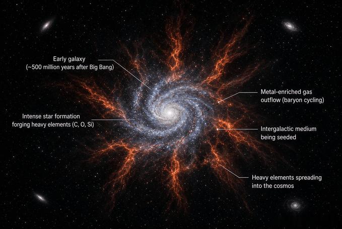 婴儿宇宙本应是一个安静的、几乎无菌的地方。在大爆炸发生仅5亿年后——当时宇宙仅为其当前年龄的3%——