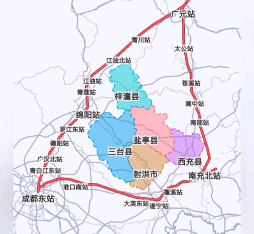 川中北区域还有那么多县市没有通高铁线路，不管是对于地方扶持区县，还是国家战略发展