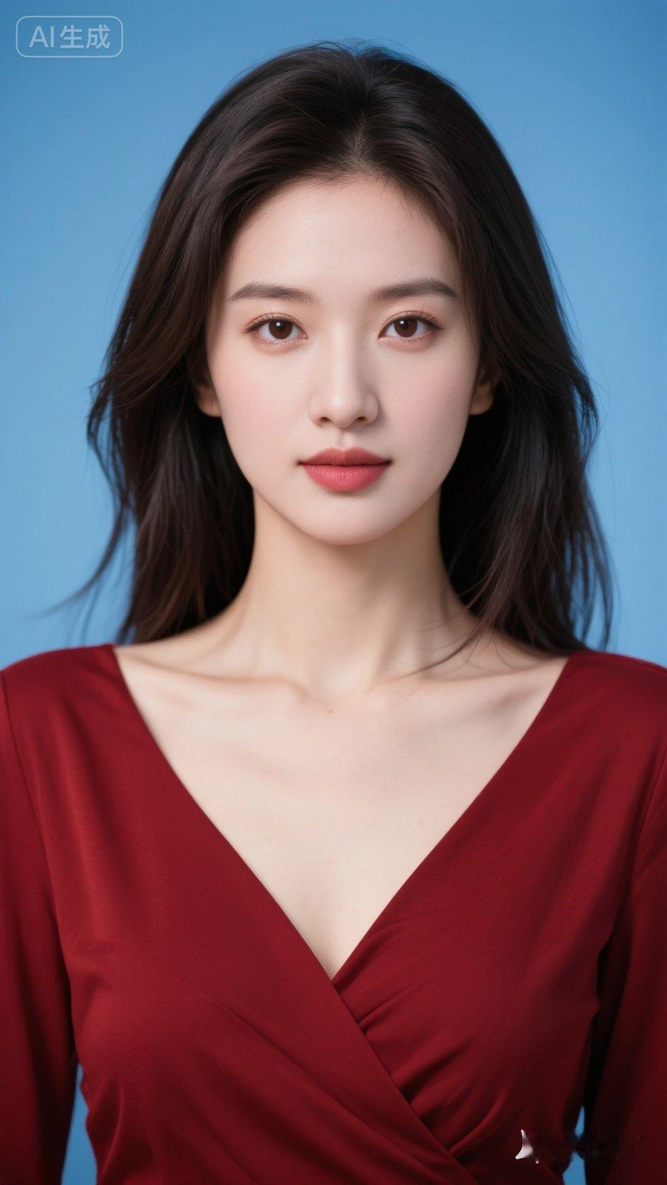 惊艳的AI美女，红衣诱惑，谁与争锋！