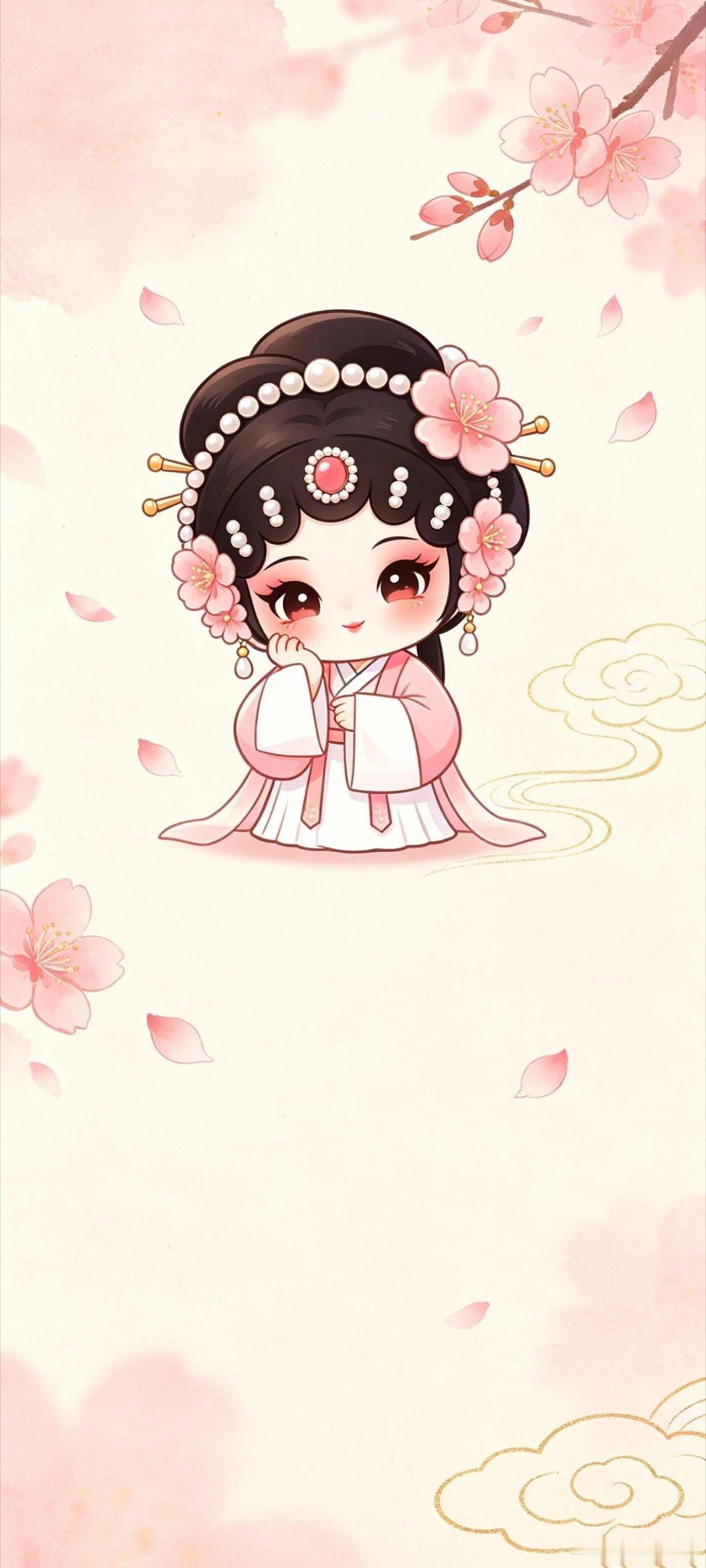 Q版国风戏曲花旦小美人壁纸