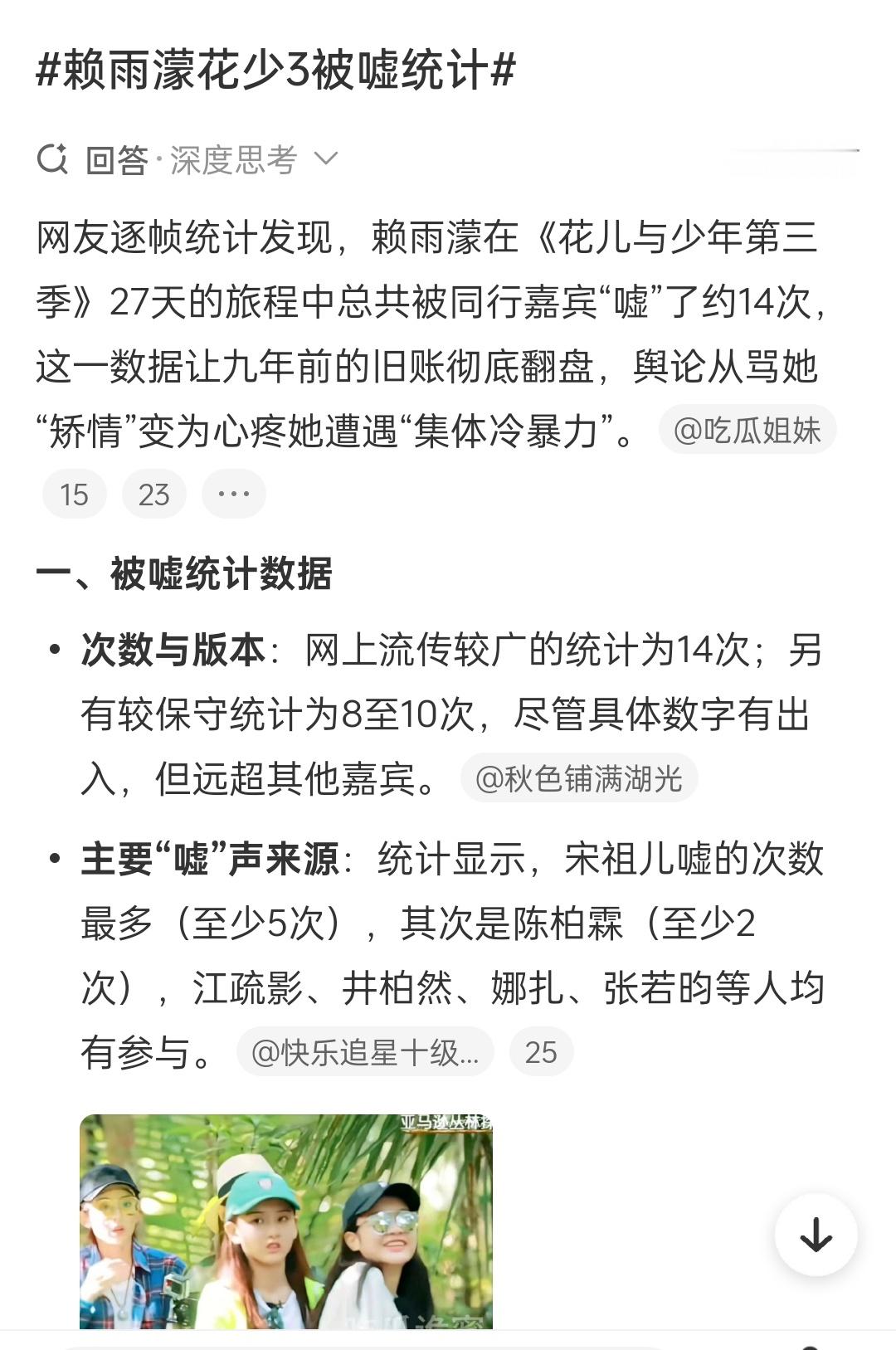 赖雨濛花少3被嘘统计有点好笑[捂脸哭]​​​