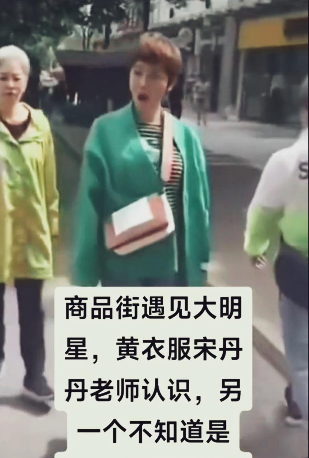 满头银发的宋丹丹逛街走路摇晃着膀子。大咧咧就过来了。穿绿衣服的是谁啊？好面熟！#
