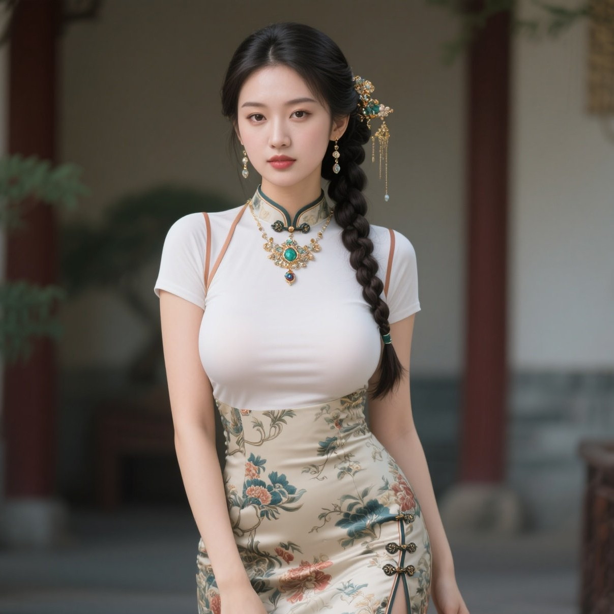 旗袍裹身显华滋，珠圆玉润正当时