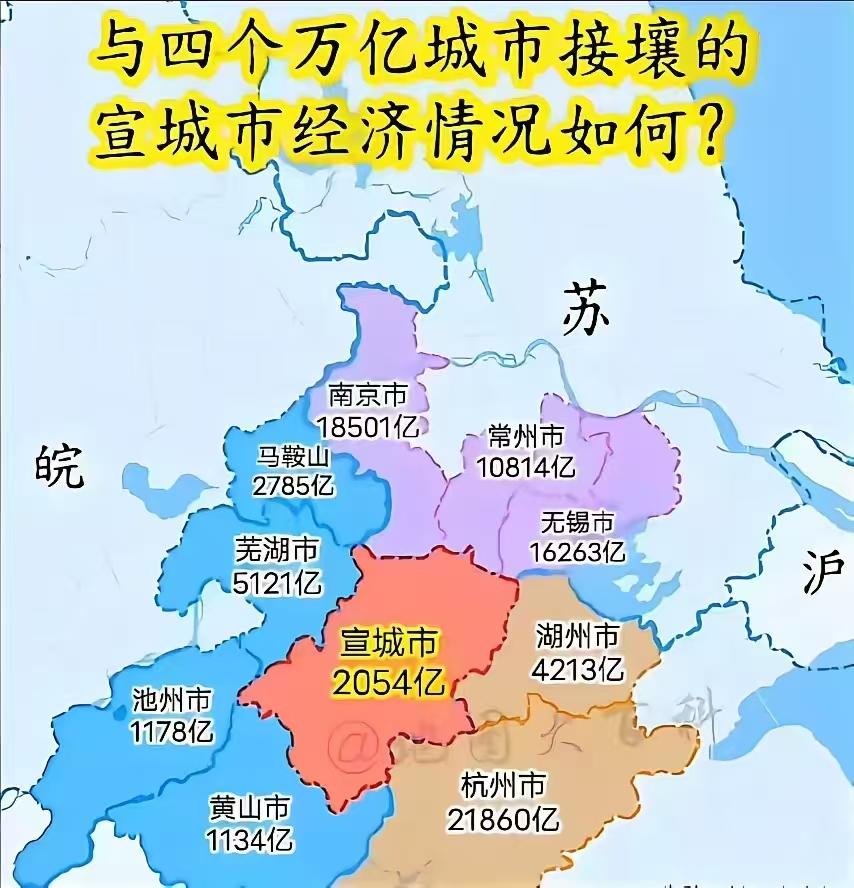宣城市是安徽省一地级市，东邻浙江省杭州市、湖州市，北连江苏南京、常州和无锡，可以