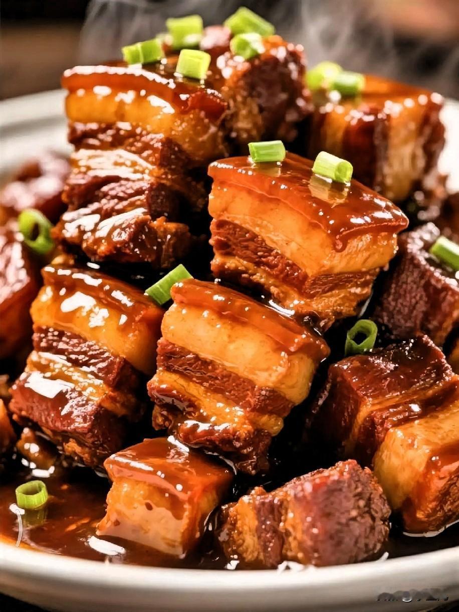 最爱的家常菜必须是红烧肉！冰糖炒出的糖色红亮诱人，五花肉炖得软烂入味，肥的不腻瘦