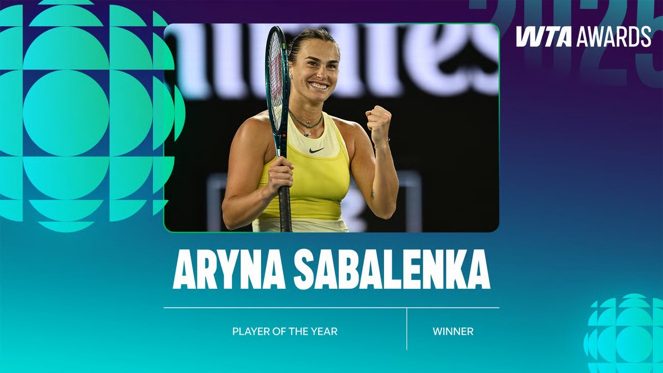 2025赛季WTA年度球员奖项揭晓📜✨年度最佳球员：萨巴伦卡✨年度最佳新人：姆