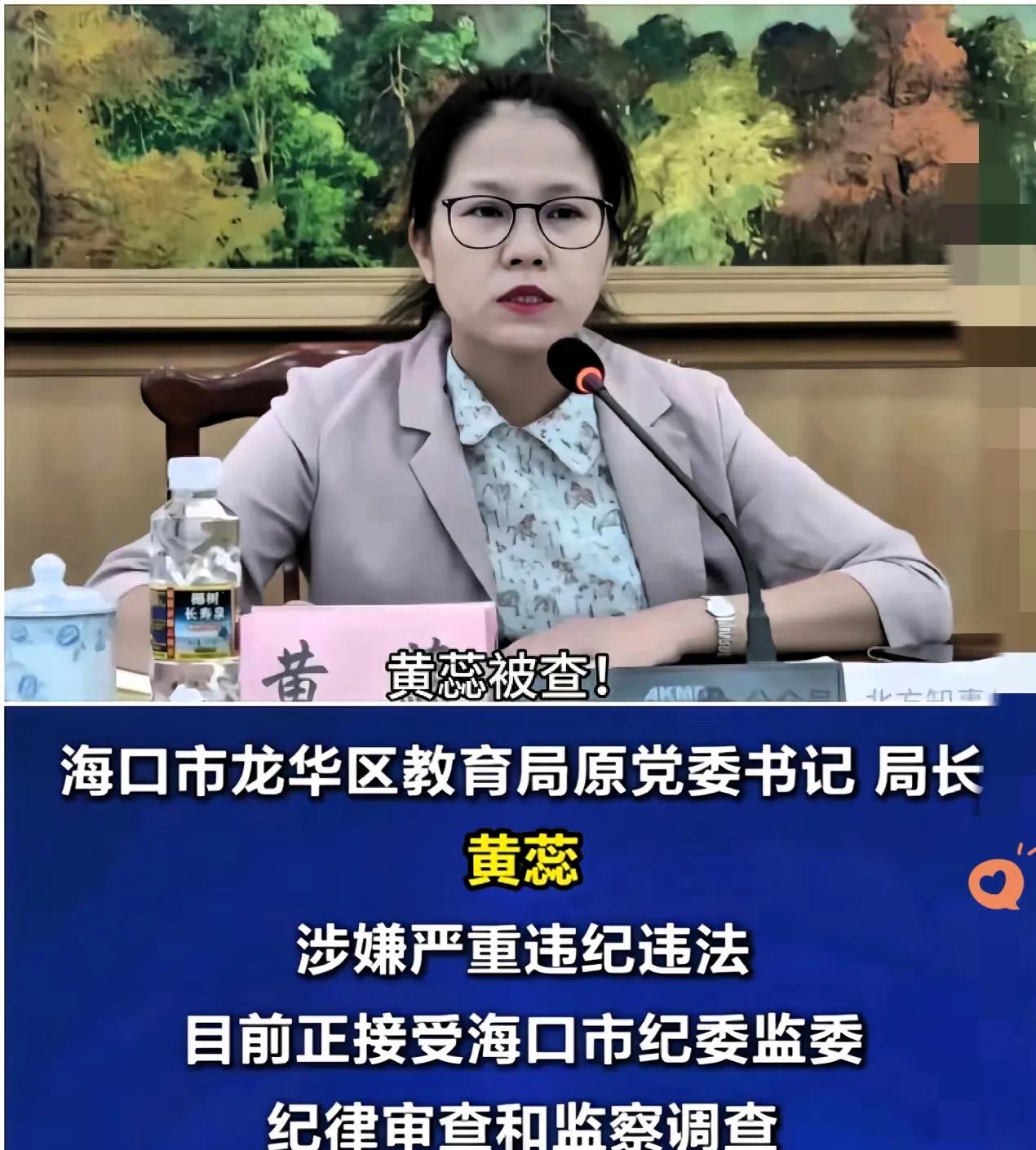 海口龙华区教育界炸锅啦！原教育局一把手黄蕊落马，真是让人惊掉下巴！黄蕊这人