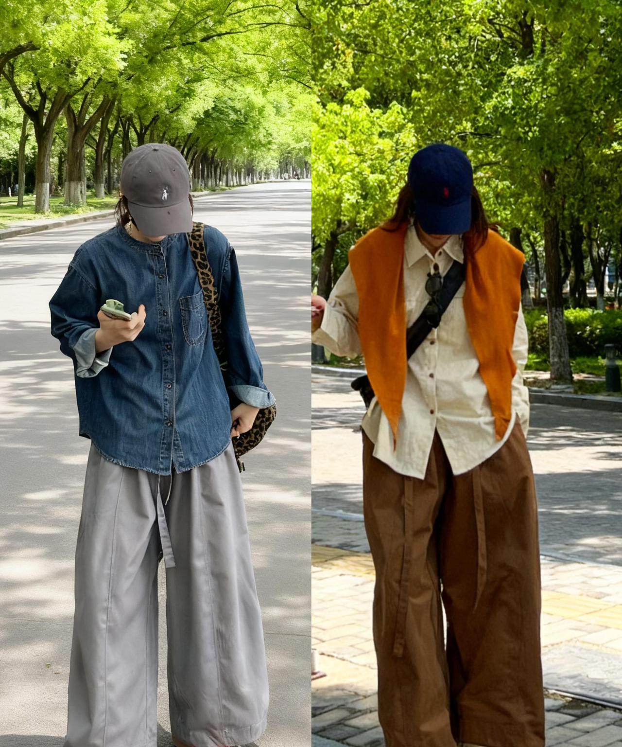 秋天这样穿，韩系氛围感拉满！秋天比较喜欢穿宽松的单品，像廓型的衬衫搭配阔腿裤，