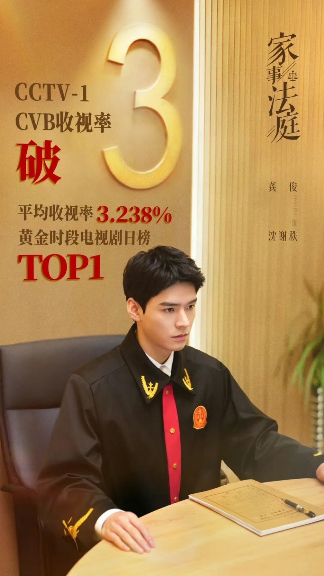 《家事法庭》央一黄金档开播首日破3登顶了哎，体感这个开局如何？首页刷到说是首位一