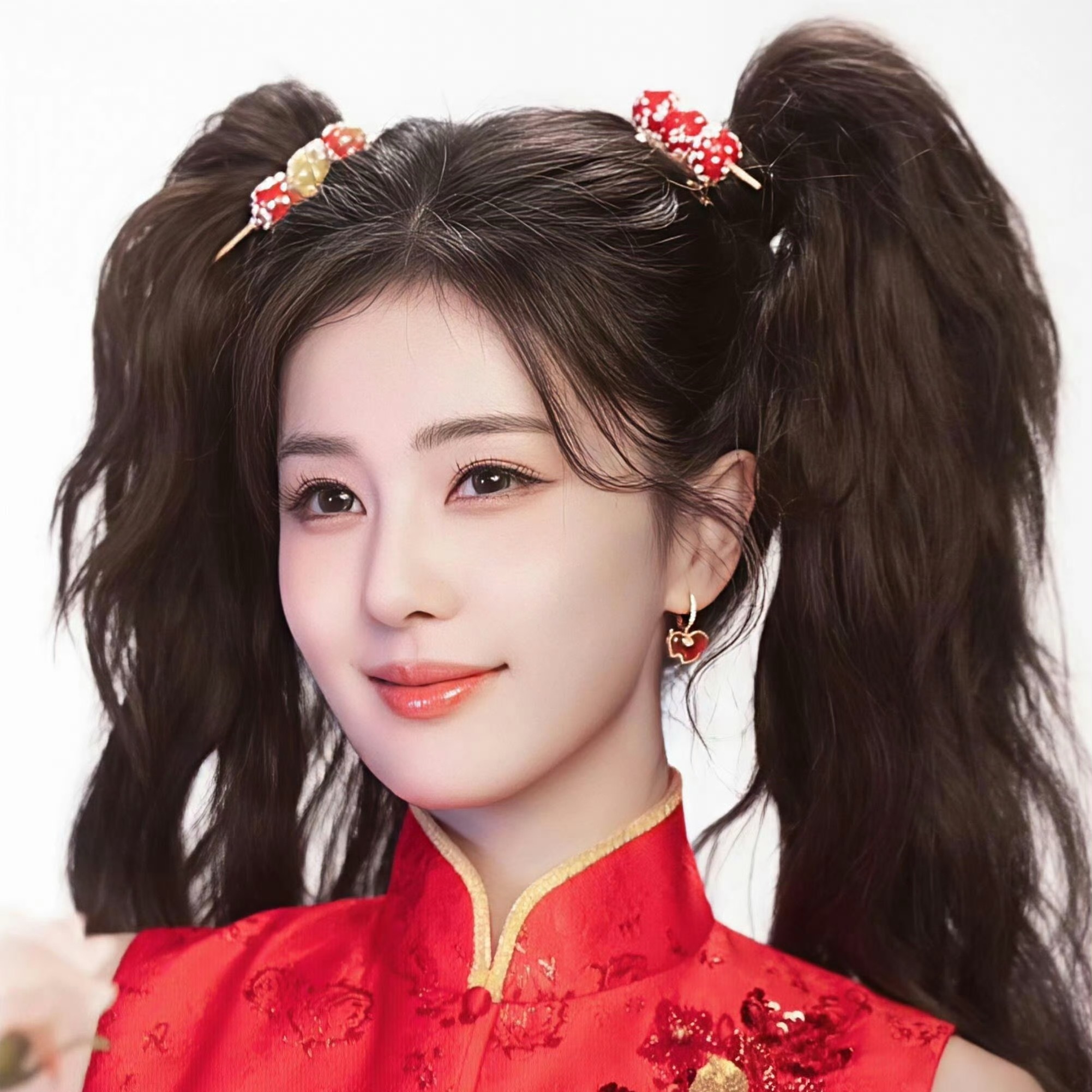 啊啊啊啊啊～好漂亮呀～可爱灵动又喜庆～双马尾造型看着就是减龄呀～白梦妍真好看啊～