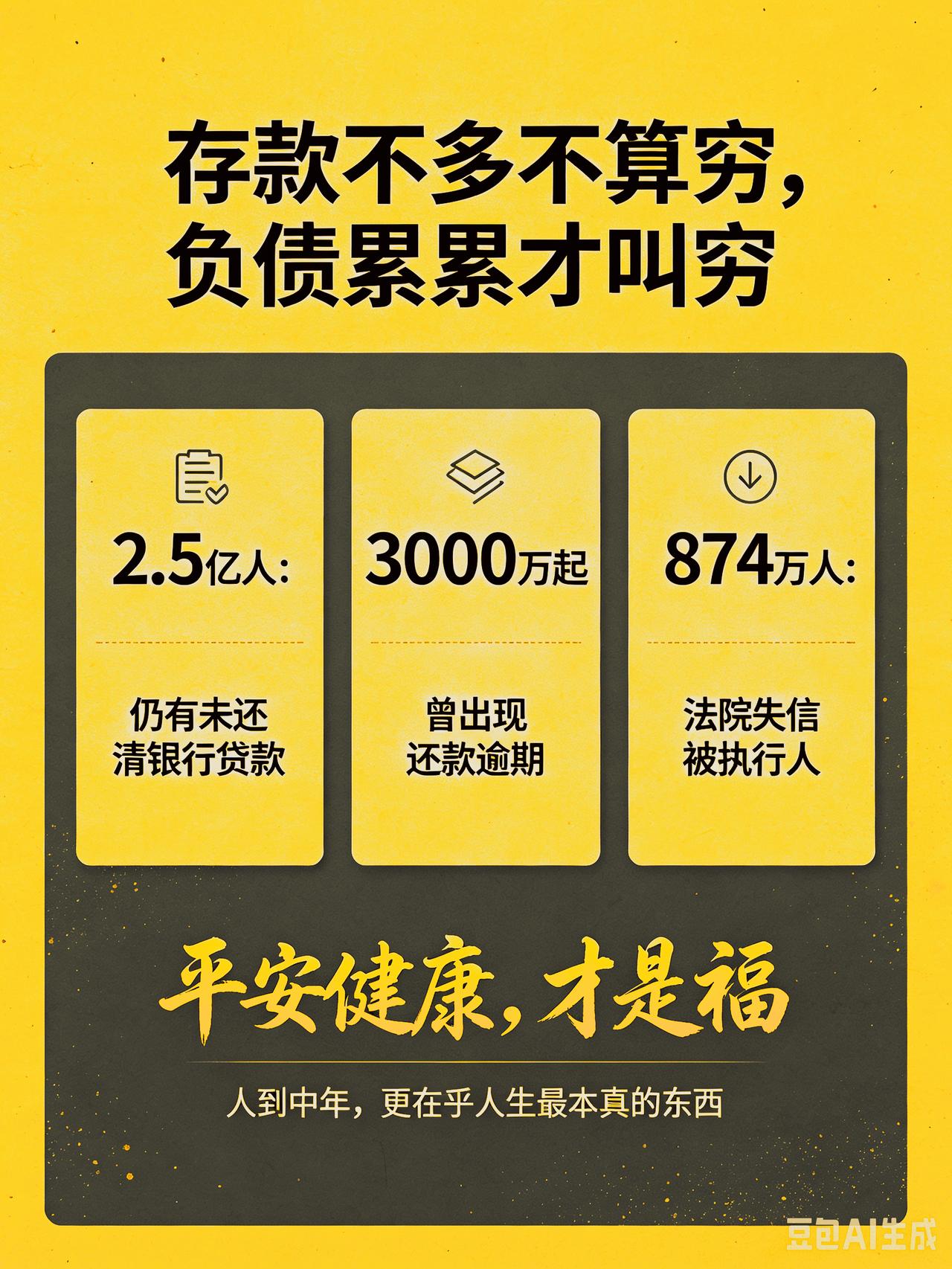 看来，现在没多少存款不算穷，负债累累才叫穷。据保守估算：1、国内目前还有