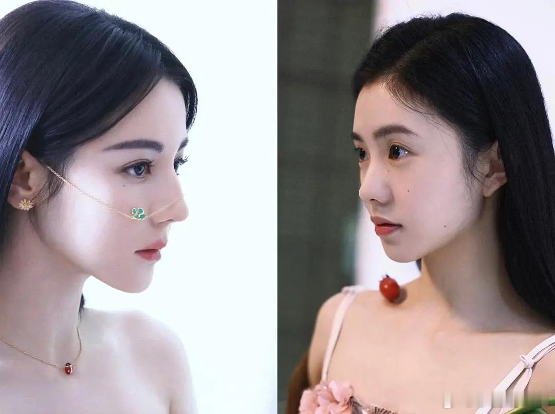 迪丽热巴和刘浩存，是不是浓颜和淡颜侧脸之巅
