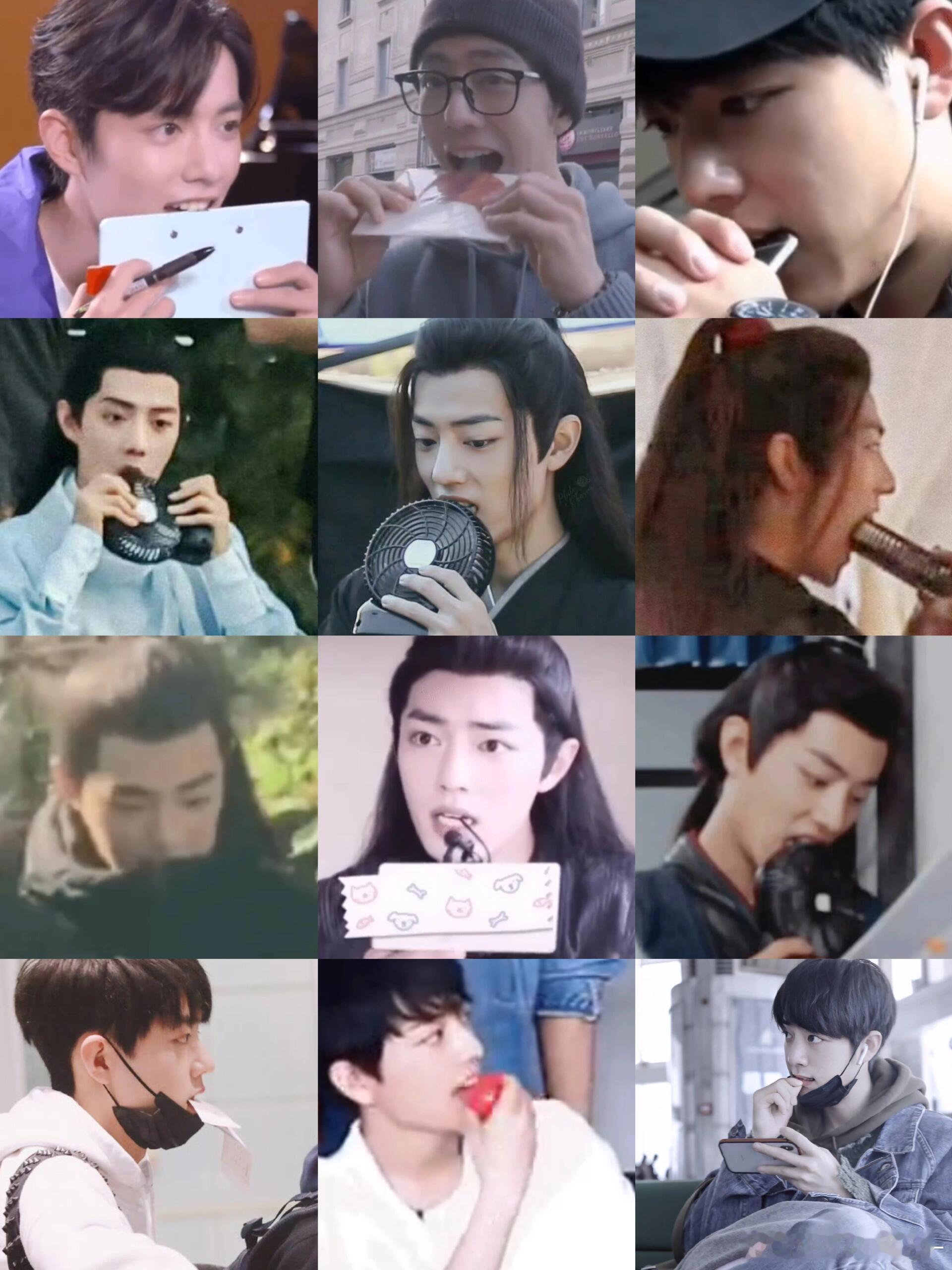 肖战一些特别萌的小习惯咬手指咬衣服咬手机咬小风扇磨牙期来了[