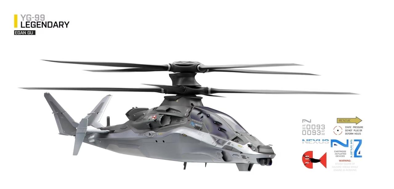 未来形态双旋翼直升机概念。可以发展军民用，可以发展侦查和武装。